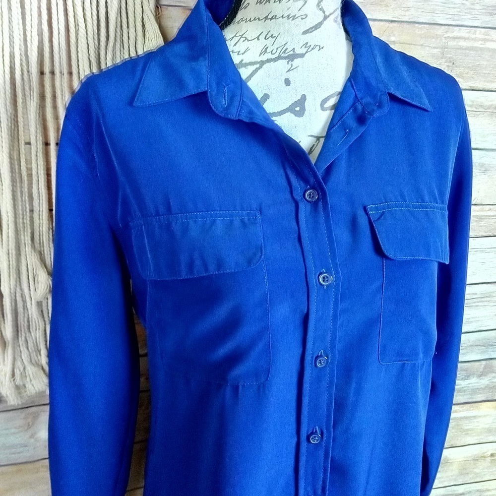 Revolve | Central Park West Cobalt Button Up Shirt - image 3